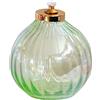 Christus Ampolla Elegante Verde in Vetro Rigato con Gigler in Ottone Dorato Piccola - Lampada Decorativa per Atmosfere Accoglienti a Cera Liquida - Ideale per Illuminare e Arredare con Stile