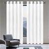 GOUZOO Coppia Tende Bianche Oscuranti 140 x 270 cm Poliestere Resistente, Termica Isolante Tende Camera da Letto Soggiorno per Interni Finestre con Anelli, Bianco