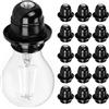 WANDGU Portalampada E27: 15 pezzi bachelite portalampada g con filettatura M10 x 1, colore nero per lampada da tavolo, lampada da terra e lampada da soffitto (E27, 250 V/60 W)
