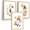 Nacnic Set 3 Quadri Fiori Arancioni Moderni Arredamento Salotto Camera Da Letto Cucina Bagno A4 Senza Cornice
