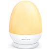 MediAcous Luce Notturna Uovo, Dimmerabile con Timer 1H e Touch | Lampada LED in ABS+PC con base di ricarica per camera bambini. Luce calda, sicura e regolabile per notti serene.
