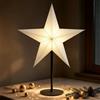 Lewondr 3D Stella Di Natale Da Tavolo In Carta, 17,72 Stella Di Natale A 5 Punte Illuminata Con Lampadina LED E14, Decorazione Luminosa Da Tavolo Natalizia Con Base In Ferro Per Le Vacanze In Casa