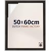 Dutch Frame Factory - Cornice a cassetta 50x60 cm Quercia Scura - MDF | Cornice a cassetta per tele, Adatta per tele fino a 2 cm di spessore, Senza pannello posteriore né vetro, Made in Holland