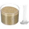 QUARKZMAN Perle Di Sabbia Per Candele Con 50 Stoppini 21Oz / 600g Kit Ricaricabile Per Creare Candele In Sabbia Thanksgiving Natale Matrimoni Party DIY Decorazioni Casa, Khaki