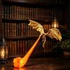 THERTHW Dragon Bookshelf Nook Light, 3D Printed Fire Breathing Dragon Book Nook | Red Blue Flame Flying Dragon Design,for Home Office LivingRoom Bedroom Ornament, Library Collector Gift
