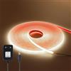 HEGEHE - Striscia LED COB 12V [2m, Bianco naturale 4000-4500K], IP68 Impermeabile Flessibile, 320 LEDs/M Striscia LED FCOB Silicone Tagliabile CRI90+, Decorazione per Casa/Negozio