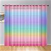 Hiseng 2 Pezzi Tende Voile Trasparente, Decorativi Sheer Tenda per Soggiorno Camera Cameretta Balcone Finestra e Interni, Semi Trasparente Tenda Leggera (55x95cm,Arcobaleno)
