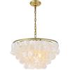 ZXLZHGS Lampadario a conchiglia con carillon di vento Lampadario con struttura in metallo Lampada a sospensione in madreperla Personalizzata Camera da letto creativa Studio Decorazione della stanza dei
