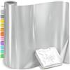 GIMOO Vinile Termoadesivo Pellicola Argento, Termovinile Termoadesiva | 30.5×214cm Vinile Termoadesivo Termotrasferibile, Trasferimento Termico per Tessuti Abbigliamento e Fai Da Te T-Shirt