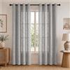 Deconovo Tende Effetto Lino per Interni, 2 Pannelli, 140x240 cm | Semitrasparenti con Occhielli, Trama Intrecciata, Filtrano la Luce Naturale, per Soggiorno e Camera da Letto, Grigio Chiaro