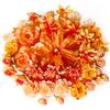 Prelisee 42 pezzi fiori artificiali,decorazione finto fiore in tessuto,13 specie 2-13 cm piccola testa di fiore rosa artificiale decorazione per fai da te,scrapbooking,torta nuziale,tavolo (Arancione)