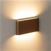 Dopa Applique da Parete LED 12W Lampada Moderna Rettangolare con Doppio Fascio Luminoso Up&Down 960 Lumen 3 tonalita di luce per Interno Esterno IP54 (Marrone)