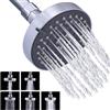 OEM Doccetta a pioggia, diametro 10 cm, 5 modalità di getto, a risparmio idrico, attacco G1/2, filo metallico, ruotabile a 360 gradi, color zinco, per doccia solare e bagno
