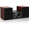 Selius Impianto stereo Bordeaux - Potenza di 30 Watt - Lettore CD con Bluetooth - USB per MP3 - Radio FM - Ingresso AUX - Altoparlanti integrati