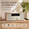 Selius Impianto stereo micro Hi-Fi da 30W, colore marrone, con lettore CD, Bluetooth, radio FM, USB e ingresso AUX