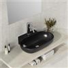 VITRA Lavabo d'appoggio 56x40 cm in ceramica nero opaco monoforo - Cloe
