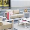 DEGHI Divano 2 posti in alluminio crema con cuscini beige - Coza