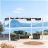 DEGHI Gazebo 3x3,6 m in alluminio bianco con telo retrattile grigio chiaro - Brian