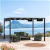 DEGHI Gazebo 3x3,6 m in alluminio antracite con telo retrattile grigio scuro - Brian