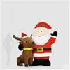 EDG Enzo De Gasperi Babbo Natale Gonfiabile con Renna LED H180 Ø150 cm - Decorazione di Natale