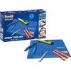 Revell Hobby Tool Kit Basic - con modello essenziale e strumenti per hobby, taglierino laterale, coltello di precisione, pinzette, lime di carta vetrata e taglio opaco, 32 x 30 cm