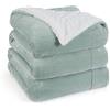 Bedsure Coperta in Pile Sherpa - Plaid, Verde, 220x240 cm | Plaid Divano e Letto, Coperta Calda Accogliente, Blanket Extra Spessa Morbida, Coperta Termica Copridivano Matrimoniale