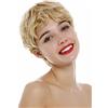 WIG ME UP-BHH-11-24H613 Parrucca Capelli veri Donna Uomo Corta Ondulata Wild Pixie cut Mix biondo Mèches