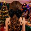 Cybche Francese Grande Fiocco Capelli Clip Nero Velluto Barrette Raso Nodo Fermagli Decorativo Accessori Gioielli Per Le(nero1)