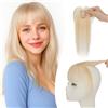 Rich Choices Frangia Clip Capelli Veri Naturale Frangia francese effetto "airy" con 2 clips 10g Frangetta Capelli Veri Clip Wispy Bangs Remy Human Hair #60 Biondo Platino