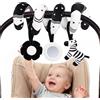 URMYWO Spirale Di Attività Bambino, Giocattolo Passeggino Bianco E Nero | Giochi Sveglio Bambino 0-6 Mesi Senza BPA, Arco Bambino Da Appendere A Letto, Seggiolino Auto E Passeggino