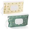SANNIX Borsa per salviette umidificate per bambini, 2 salviettine umidificate, riutilizzabile, borsa per salviettine umidificate per i viaggi, portatile (verde bohémien)