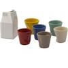 Set 6 Tazzine da caffè Accartocciati Multicolor con Lattiera Bianca in Gres Kaleidos