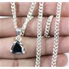 Pendente Donna Solitaire Diamante Nero 5,90 ct Argento 925 Pietra Perla Nera