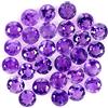 Gemsporium Lotto Uruguay Ametista Naturale Round Cut Top Ricco Porpora 4,64ct 30pz 3,4mm