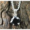 Ciondolo Donna Solitario Diamante Nero 7.55 carat Argento 925 Certificato AGI