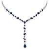 PNG Collana Anniversario con Zaffiro Blu e Zircone, 17.0 In, Argento 925