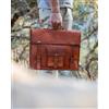 Fatto a mano Borse Uomo In Pelle Marrone Verticale Tracolla Messenger Cartella