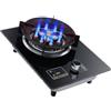 THEGA Fornello A Gas A 1 Fuoco, Piano Cottura A Gas In Vetro Temperato Da 5,2 KW, Timer Ad Alta Potenza A Nove Cavità, Con Accensione Automatica(NG)