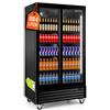 GastroHero Frigorifero per bevande, 984 l, 8 ripiani, nero, GKSE1000KT | Serratura, illuminazione a LED, 8 griglie regolabili in altezza, frigorifero per bottiglie, frigorifero per birra