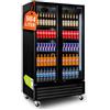 GastroHero Frigorifero per bevande, 984 l, 8 ripiani, nero, GKSE1000KT | Serratura, illuminazione a LED, 8 griglie regolabili in altezza, frigorifero per bottiglie, frigorifero per birra