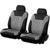 JDWBT Set Coprisedili Anteriore 2 Posti, Coprisedile Auto Universale, Universali Seat Cover Protezioni per Anteriori (Grigio Nero)