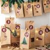 I LOVE MOM Calendario dell'Avvento fai-da-te da riempire, 24 sacchetti di carta con adesivi e mollette in legno