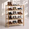 BAM BOO BOX Scarpiera Ingresso - Scarpiera Salvaspazio - Portascarpe Legno Impilabile | BAM BOO BOX Scarpiera in Bambù a 5 Ripiani - Scarpiera Componibile Impilabile 68x29x79cm - Scaffale Portascarpe
