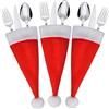 Zempertoopa 20 mini cappello di Natale, cappello di Babbo Natale, porta posate, mini cappello di Natale, cappello di Natale, caramelle, cappello di Natale