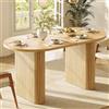 Easexcy Tavolo da pranzo allungabile 120-160 cm, tavolo in legno ovale con struttura verticale, portata fino a 60 kg, 3 colori: legno naturale (legno naturale)