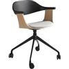 AC ANGEL CERDÁ Angel Cerdá - Sedia Ufficio Design Premium Girevole, Rivestita in Tessuto Grigio e PVC Nero | Sedia da Ufficio Ergonomica con Schienale Ampio e Braccioli | Gambe in Acciaio Cromato | 64 x 69 x 118 cm