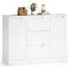 Xbro Cassettiera con 3 Cassetti e 2 Ante, Mobile Basso Salvaspazio in MDF per Camera da Letto, Soggiorno e Ingresso, 100x35x76 cm, Bianco