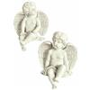 Loberon Coppia di angioletti Decorativi Starlight, Bianco Antico |