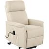Totò Piccinni Poltrona GIORGIA con DOPPIO MOTORE (Tessuto Beige) | Poltrona Relax Reclinabile Elettrica con Alzapersona tramite Telecomando