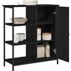 vidaXL Credenza Rovere Nero 70 x 30 x 80 cm | Perfetto per tutte le tue cose, Linee eleganti che colpiscono, Fatta di legno di rovere massello